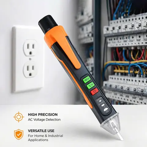Non-Contact Voltage Tester Pen, NCV Voltage Detector, Voltage Check Tool, Power Circuit Tester, 12-1000V AC Circuit Tester with Flashlight and Buzzer