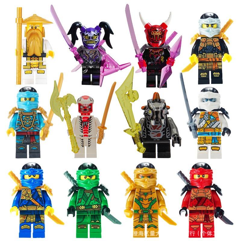 Building blocks gold ninja humanoid dolls educational splicing toys mini characters children's birthday gifts cartoon characterspopular popular
