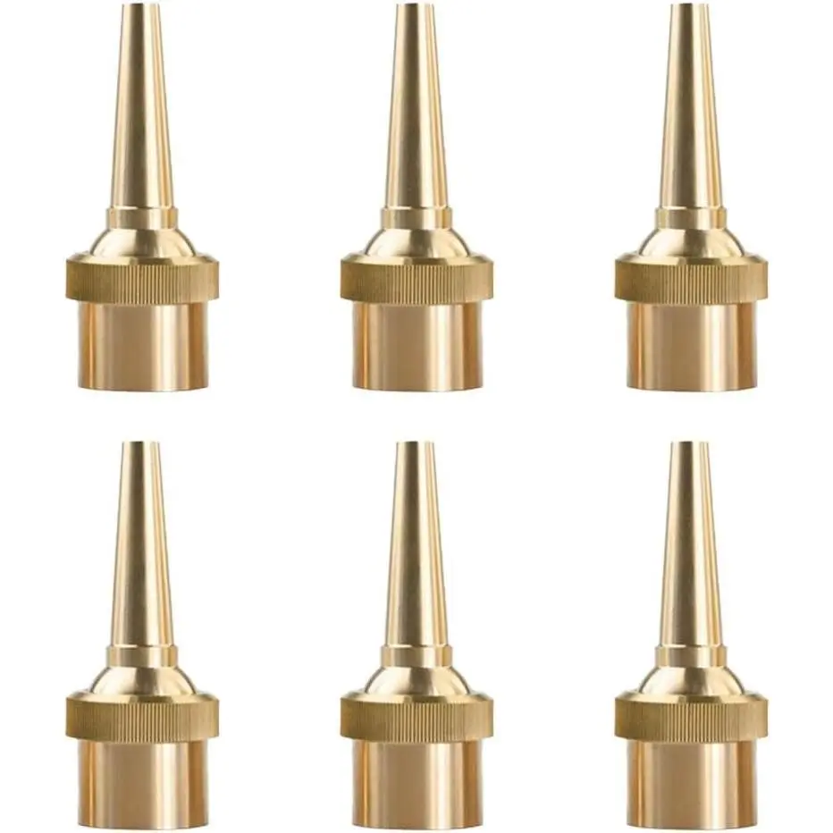 6Pcs 1/2" DN15 Fountain Nozzle Brass Adjustable Direction Jet Water Spray Sprinkler Head for Garden Pond Amusement Park Museum Landscaping Use
