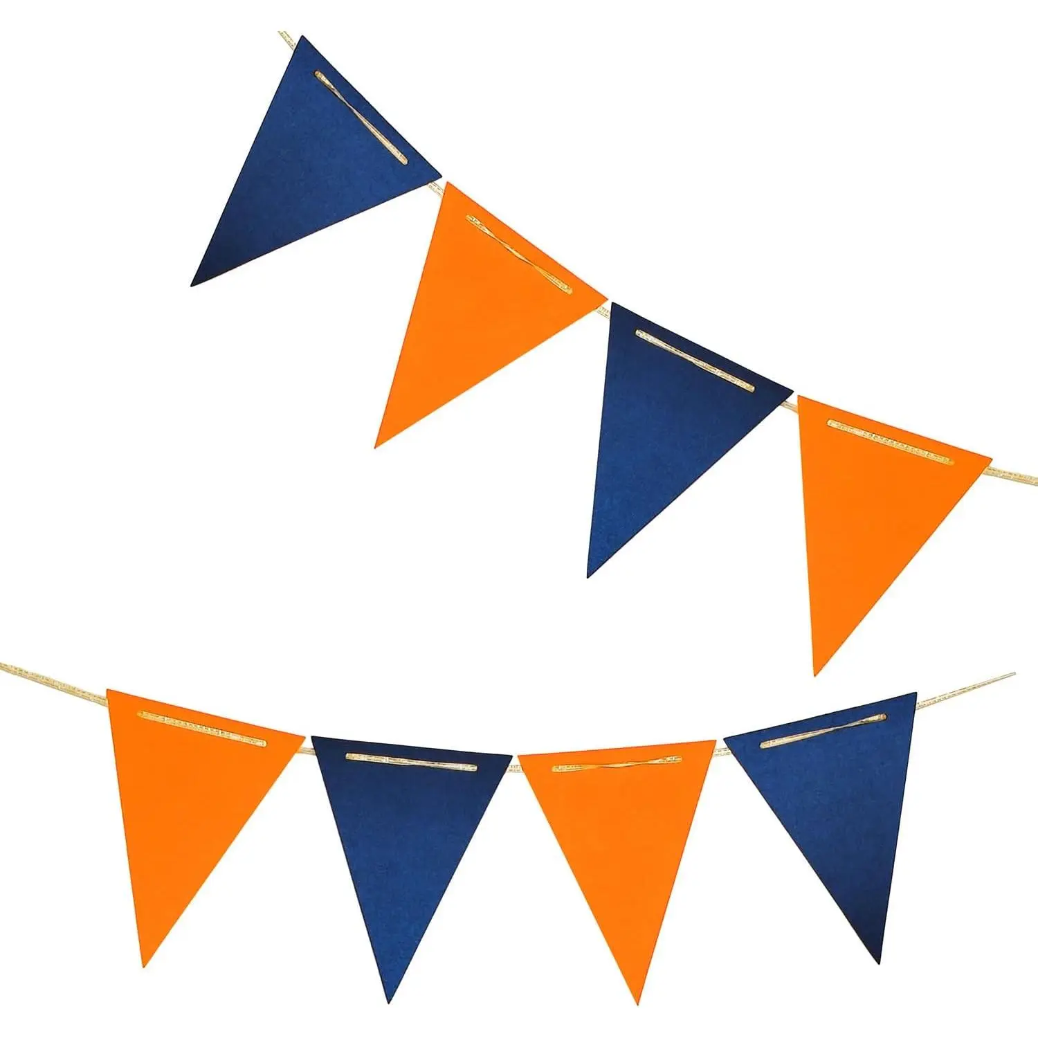 Blue and Orange Pennant Banner,Orange and Blue  Double Sided Triangle Flag,for Party Decoration,Pack of 30 count Triangle Flag