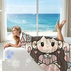 Multi-style Princess Rainbow Cloud Summer Cooling Blanket, Q-Max>0.3 Breathable Skin-friendly, For Sweet Gift Shoppers, Car Camping Multi-use