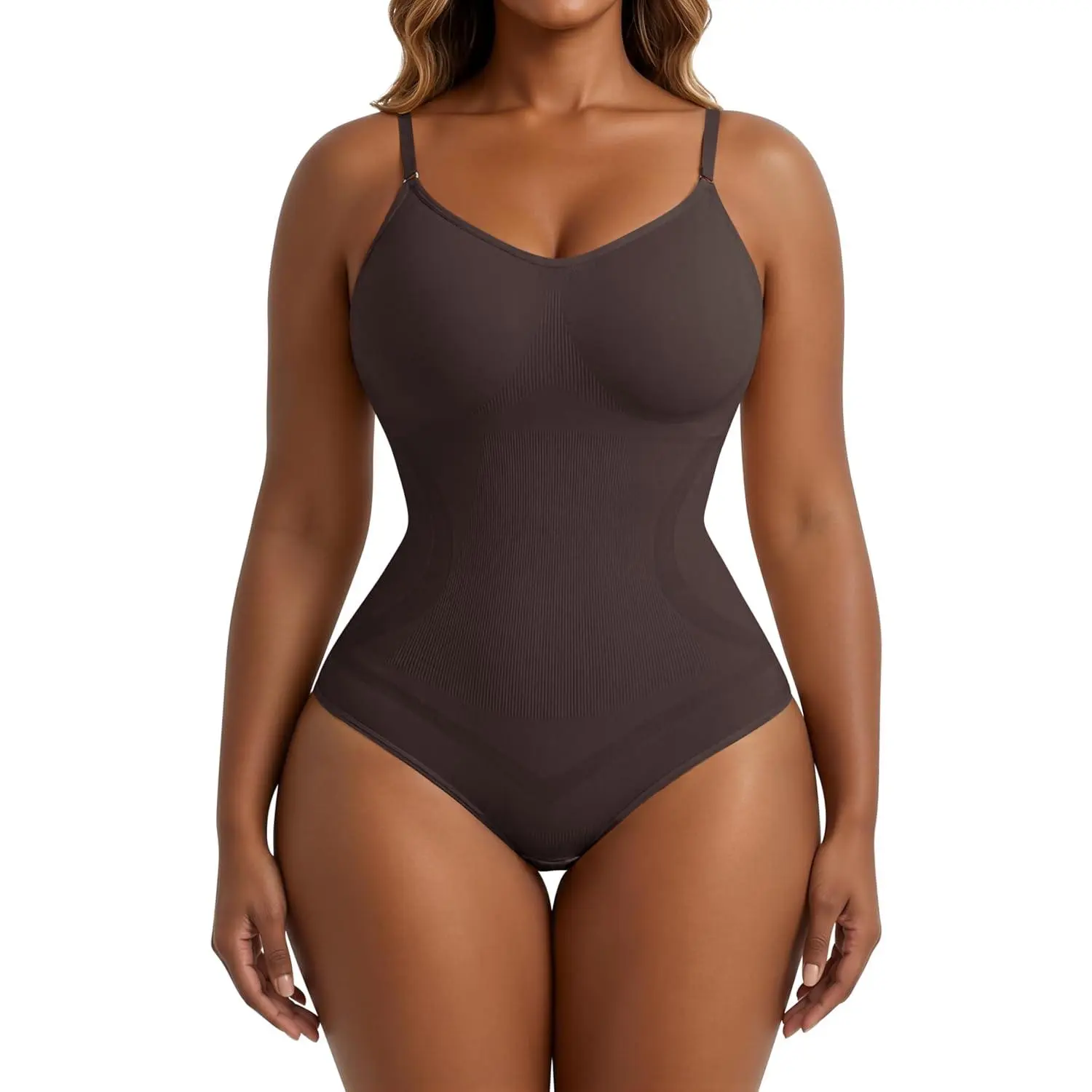 Women Shapewear Seamless Brief Slimming Bodysuits Smooths Leotard | Shapewear for Women Tummy Control,Body Shaper Smooths Lifts,Waist Shaping,V-Neck,Everyday Wear,Jumpsuit Fit for All-Day Wear