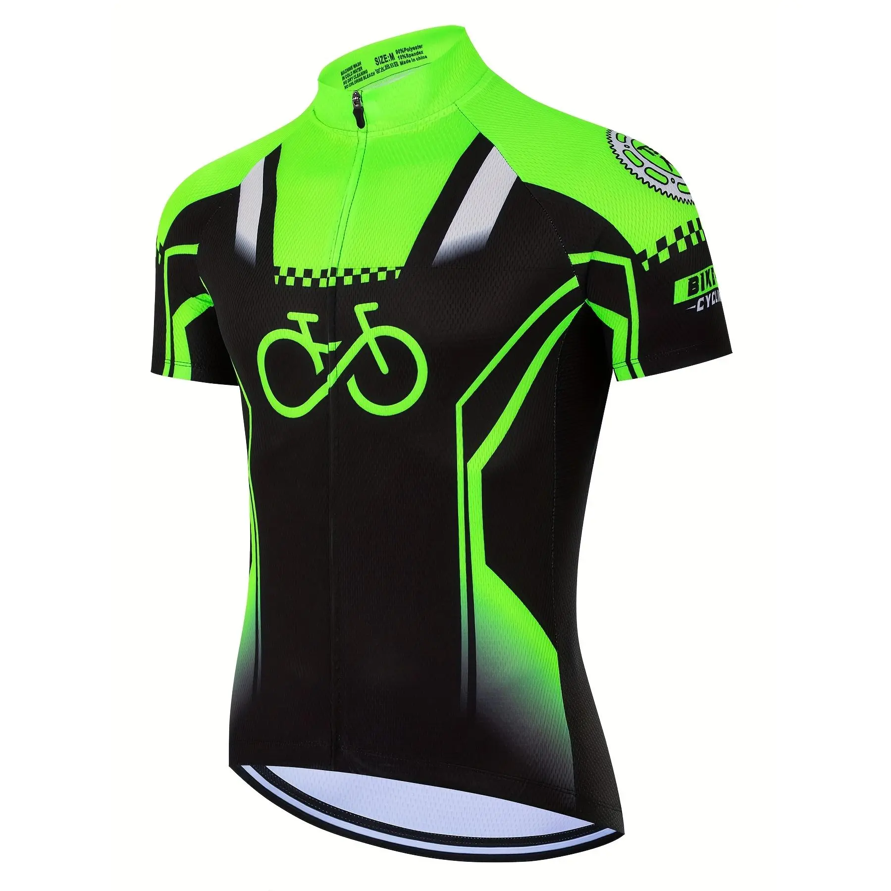 Men's cycling T-shirt, men's cycling suit - breathable sport fabric, road cycling jersey, with 3 rear pockets, short sleeves, round neck.Men's cycling shirt, knitted fabric, printed design, pocket details, suitable for all seasons - very suitable for spo