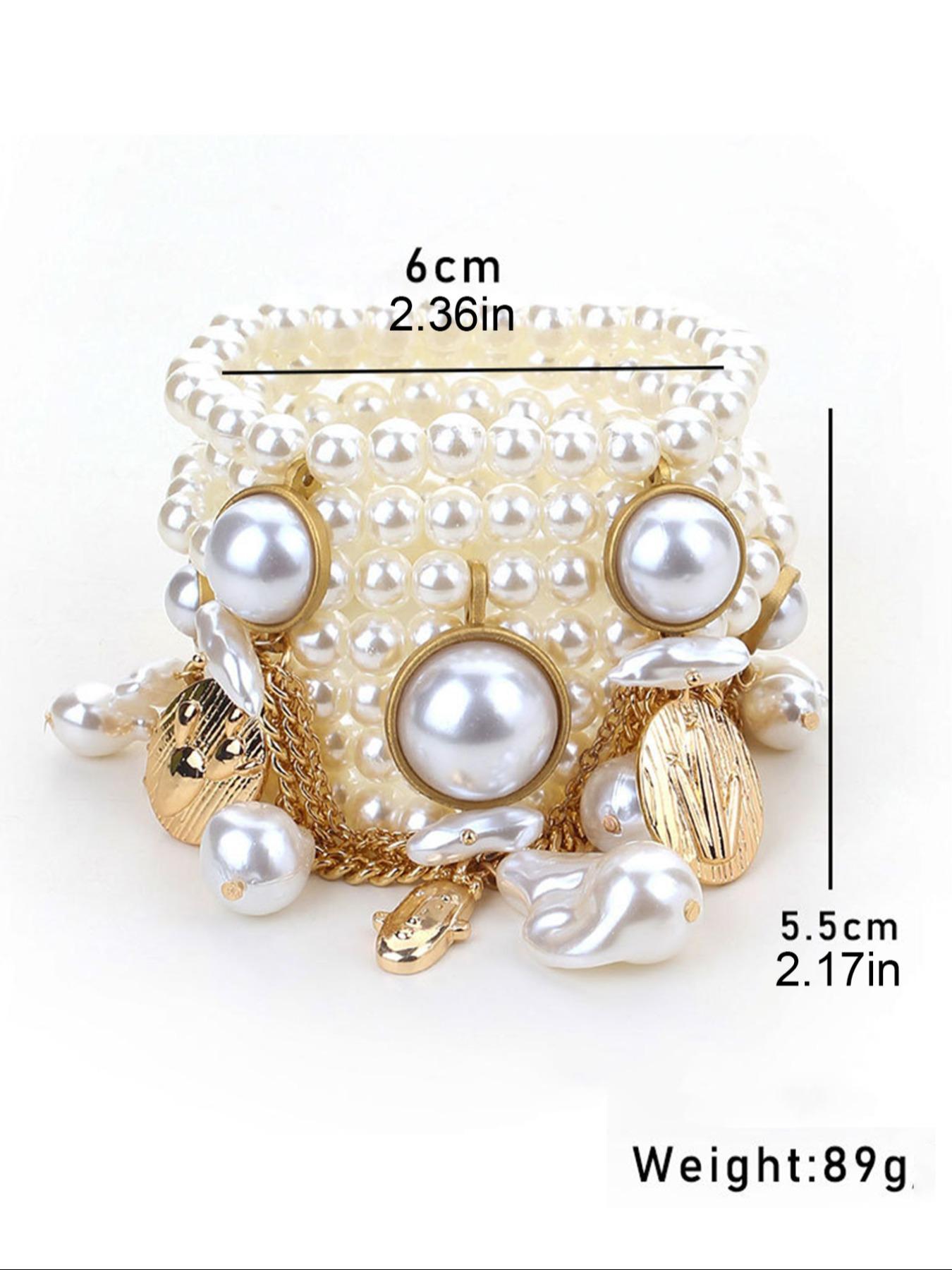 Fashion Faux Pearl Decorated Bracelet, Fashion Elegant Jewelry Bracelet for Party, Daily Clothing Decor, Trendy All-match & Exquisite Jewelry for Birthday Gift, Beaded Bracelet