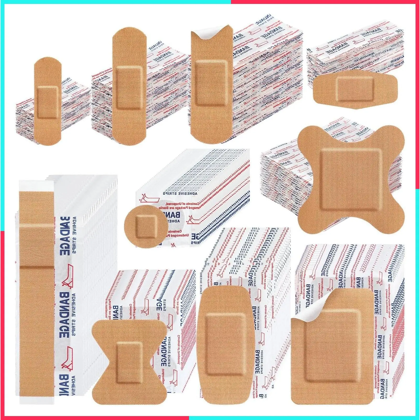 300 Pcs Flexible Fabric Adhesive Bandages Bulk
