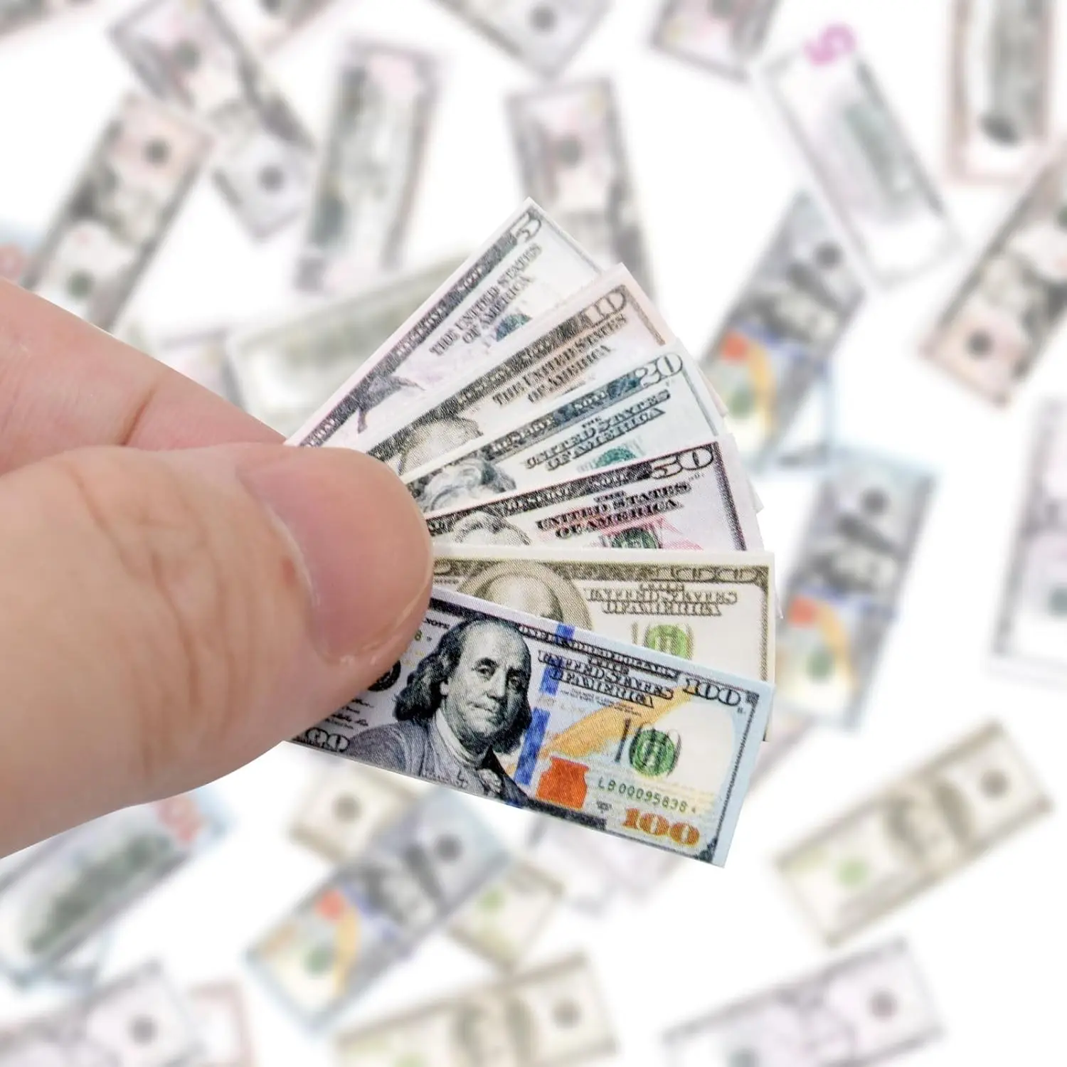 1:12 Scale Miniature Money Props, Micro Scene Decoration for Craft Enthusiasts, Photography Creators, Miniature Scene Makers, Ornaments