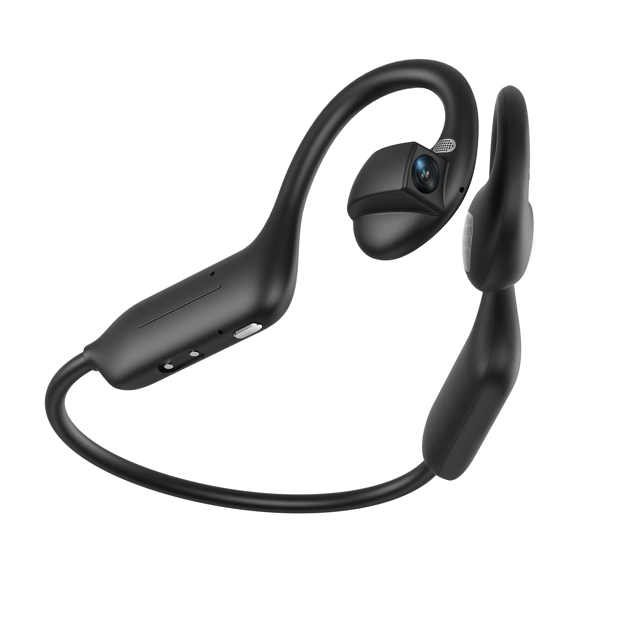 AI Smart Wireless Bluetooth-compatible Earphones with 8MP Camera, Eis Stabilization, 8GB Storage, WiFi Transfer, Multi-Language Translation, Sports Gear, Camera Headphone