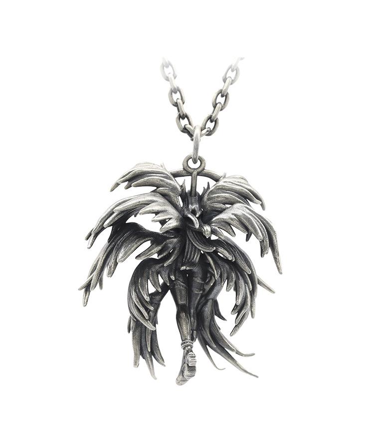 Eight Wing Angel Necklace 925 Silver Angel Pendant Retro Couple Silver Jewelry Fashion Trend Charm Pendant