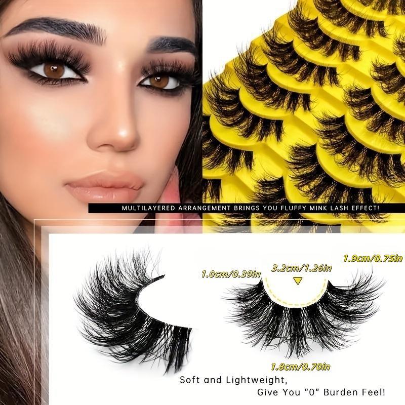 Transparent Thick Soft Synthetic False Eyelashes, Thick Curly Comfortable Versatile Fake Lashes, Perfect for All Seasons, Easy Application