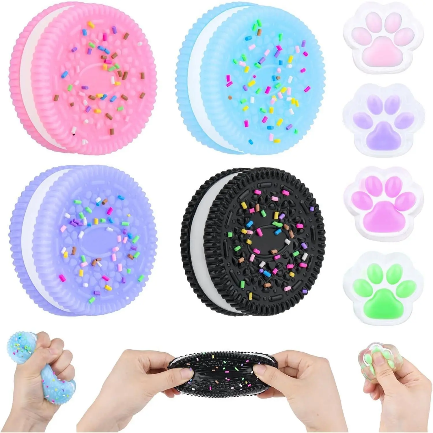 Taba Squishy Fidget Toys,Cute Stress Relief for Kids & Adult | Kawaii Cookies Realistic Appearance,Safe&Non-Toxic TPR Material,Anxiety for Classroom,Office Ideal Present,Party Favors