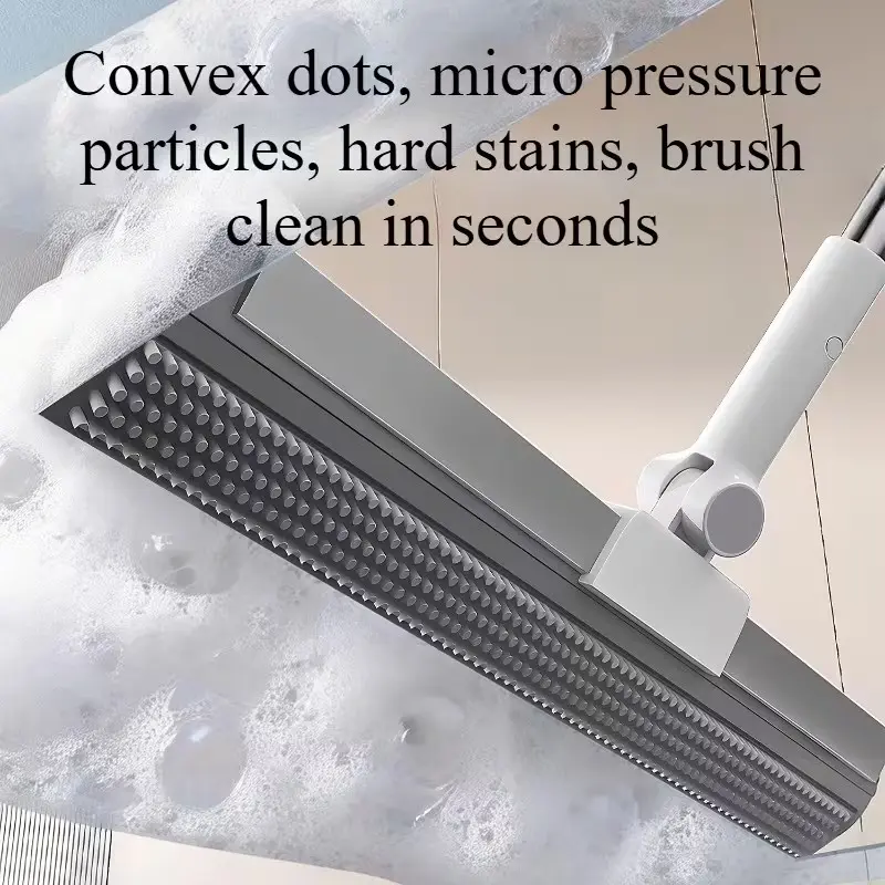 Adjustable Magic Sweeper Water Scraper, Dual-Use Floor Cleaner for Home Bathroom, Silicone Ground Scrubber, Easy-To-Use Household Tool