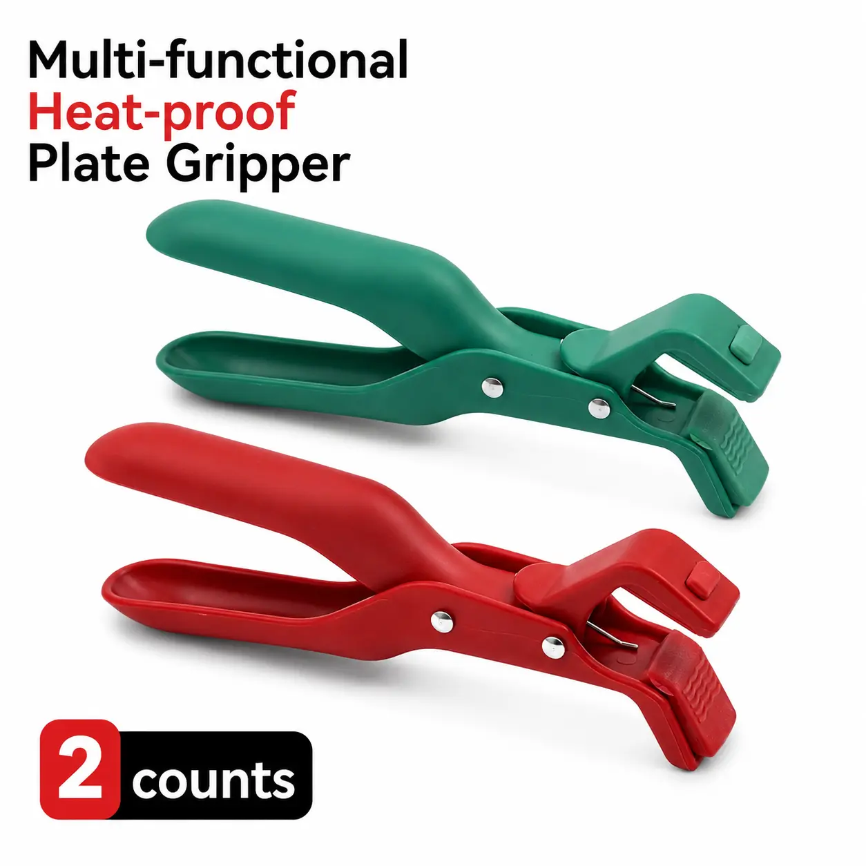 2pcs Plate Gripper Tool, Anti-Heat Bowl & Plate Holder, Kitchen Clamp for Handling Hot Dishes, Pans and Serving Plates