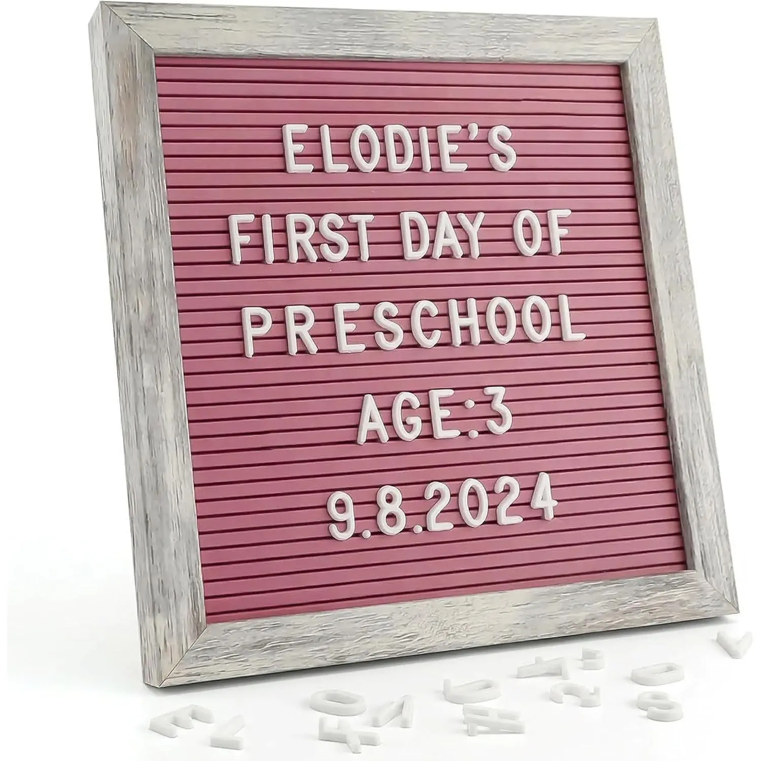 Rustic Hot Pink Felt Letter Board 10x10 Inch with 336 Changeable Letters, Numbers & Symbols | Message Board for Classroom, Home, Office, Announcements & Everyday Messages