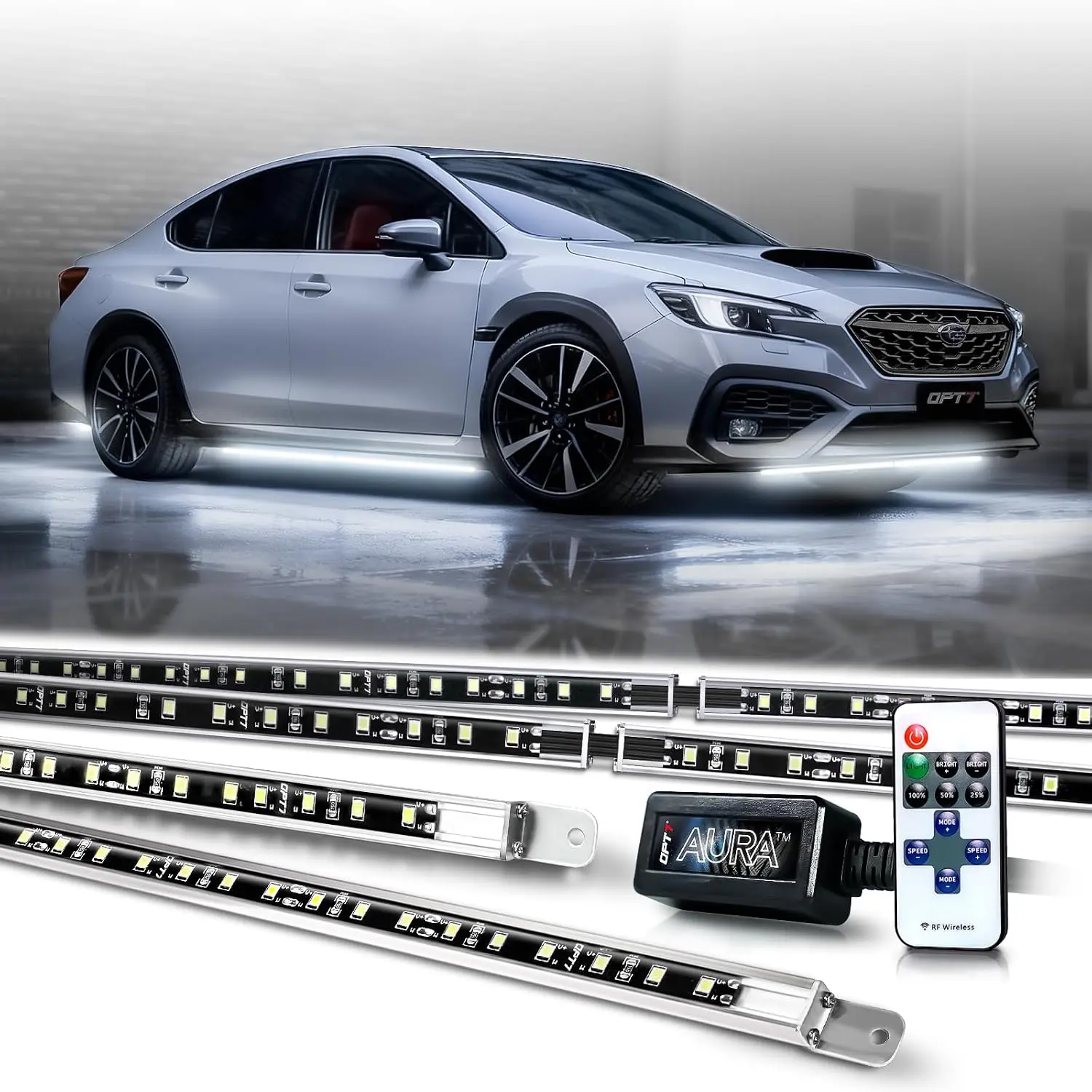 Aura  White Underglow Lights for  with Remote Control | Rigid LED Light Bars, Bright White Ground Glow,  Exterior Underbody Lighting, 12V  Accessories,  Fit