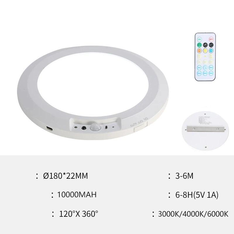 1/2-Count Rechargeable Motion Sensor Light with Remote Ceiling Light Operated Closet Lights Ceiling Light Timing Dimmable 7.09in for Closets Shower Stair Pantry Hallway Porch