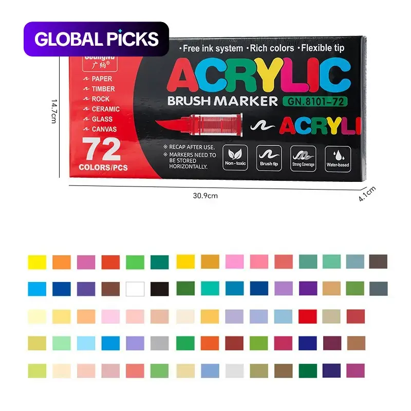 Acrylic Paint Marker Set, Paint Pens, 72/120/168/240/288 Pieces, Art Supplies for Wood, Stone, Canvas, Glass, Fabric, DIY Crafts, Painting Tools