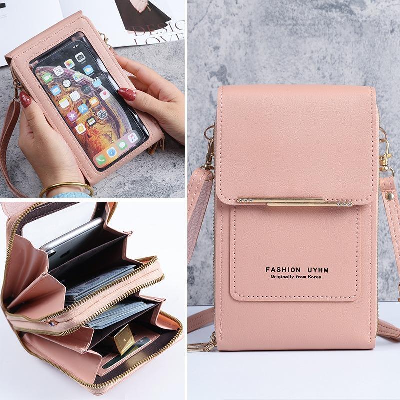 2026 Trendy Minimalist Touchscreen Crossbody Phone Wallet for Women, Water-Resistant with Multi-Card Slots & Coin Pouch, Adjustable Strap for Shopping & Travel, Available in Multiple Colors