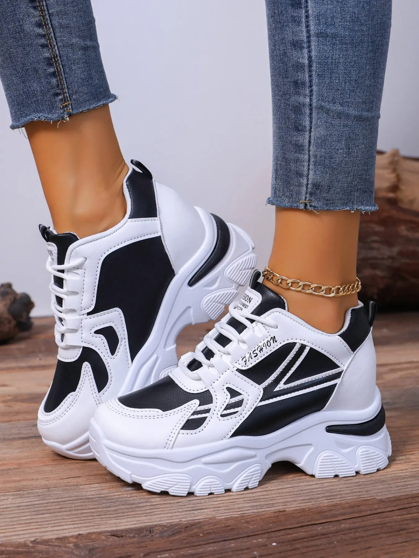 Height-Boosting Dad Shoes for Short Stature, Colorblock Patchwork Design, Lightweight Outdoor Commuter Platform Sneakers