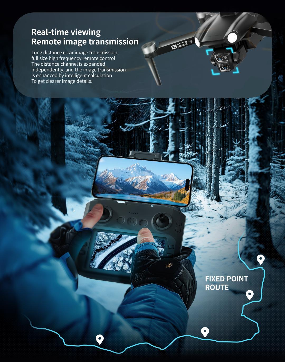 2026 GPS brushless HD camera drone with a 4.5-inch screen remote controller, four-way obstacle avoidance, ESC adjustable camera, GPS return-to-home, 360° rolls, and three batteries for up to 45 minutes of flight—ideal for aerial photography and gifting