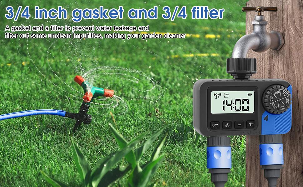 Sprinkle Timer Timer for: Irrigation Timer System for Yard Lawn with 2 Outlets - Programmable Timer