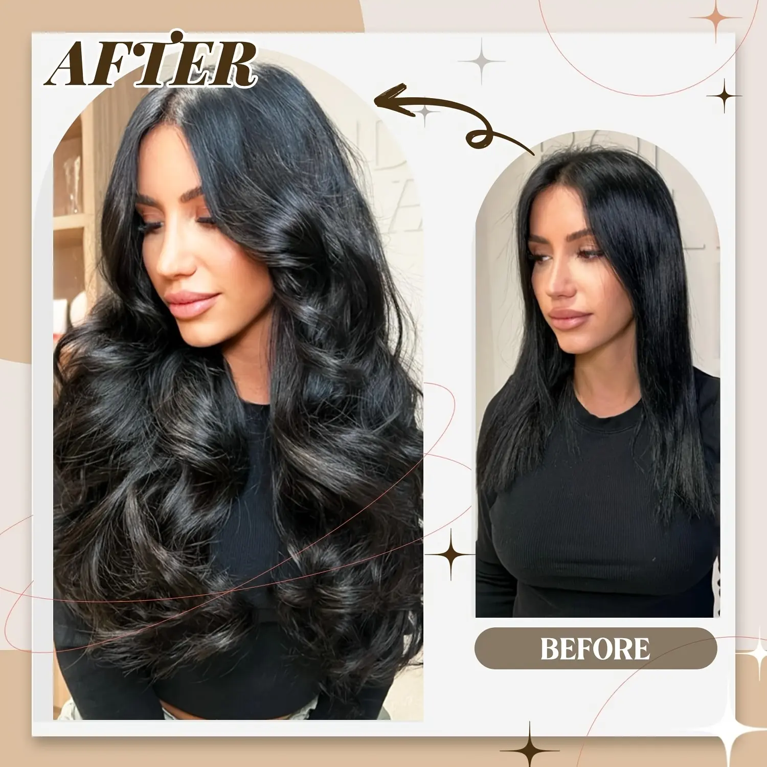 LSYBEAUTY Tape‑In Virgin Human Hair Extensions, Natural Black Straight Smooth Texture, Seamless Blending with Injected Hand‑Tied Ends, 200% Density 20Pcs/50G, Salon‑Quality for Professional & Everyday Women Use, Adds Volume, Length & Fullness for Sleek H