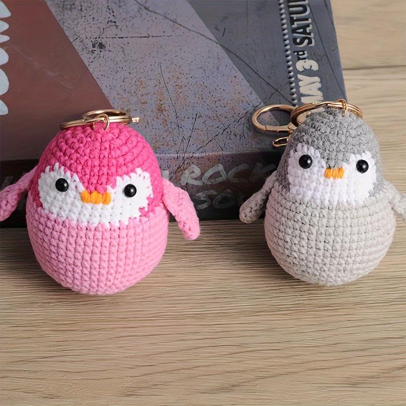 bag keychain 4 Pack Cute Penguin Keychain Charms - Hand- Fabric Penguin Decorations with Hanging Loops, Pink/Orange/Gray/Blue Penguins for Christmas, Thanksgiving Gifts, Home, Bags, Party Decor - No Electricity Needed, Penguin Gifts, Holida
