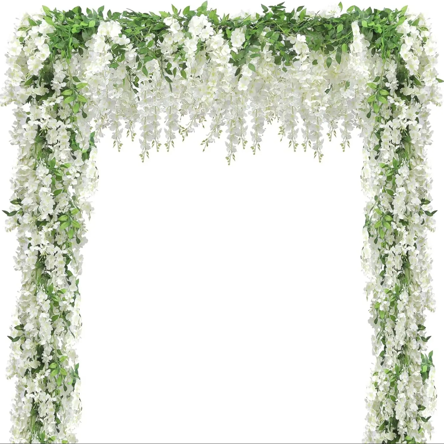 Vine Flower Ring Fake Leaves Silk Hanging Flowers Vine Strip for Wedding Arch Party Outdoor Indoor Ceremony