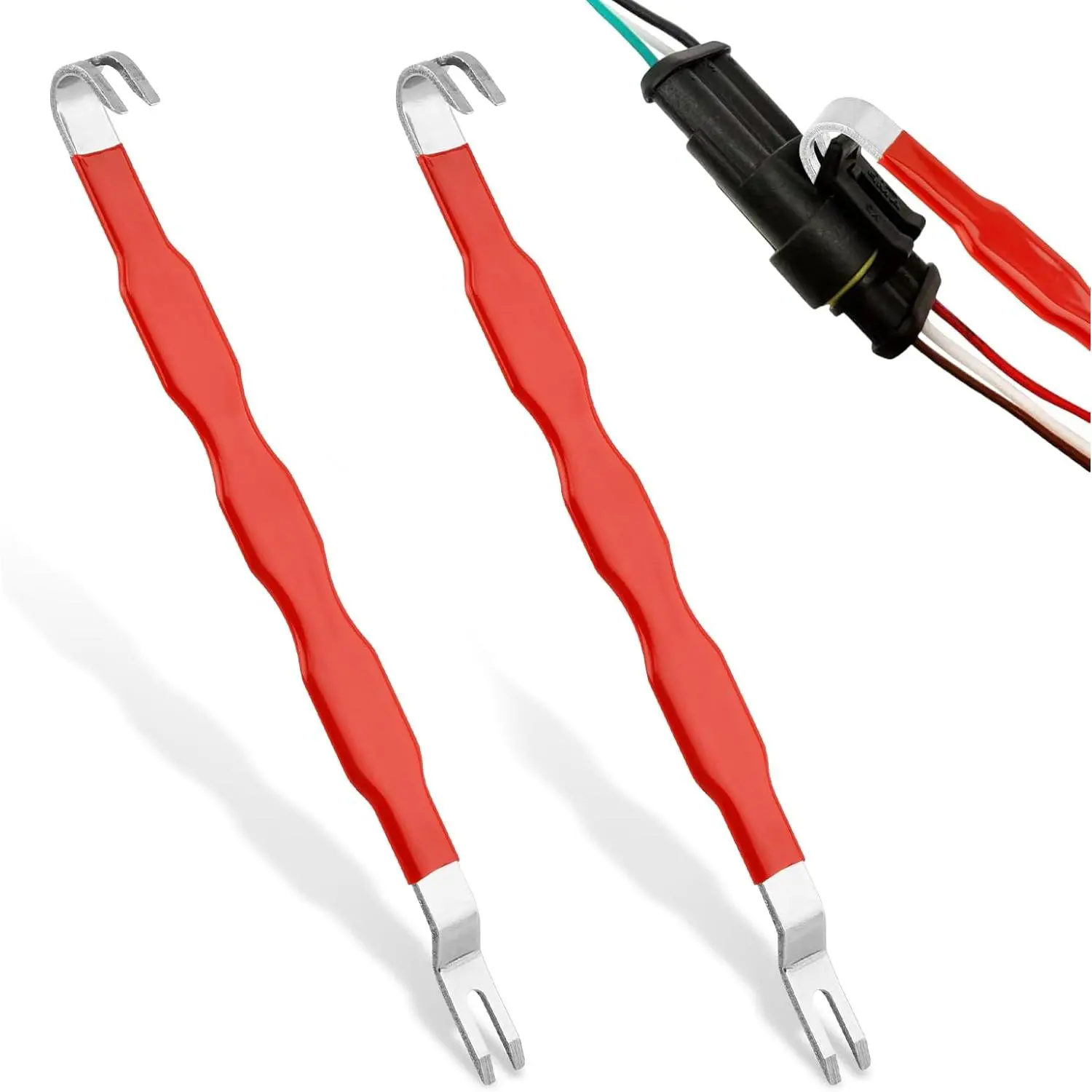 2 count Automotive Electrical Terminal Connector Separator ,  Terminal Puller, Metal Auto Repair Electrical Plug Connector Disconnect Tool Remover Tool for