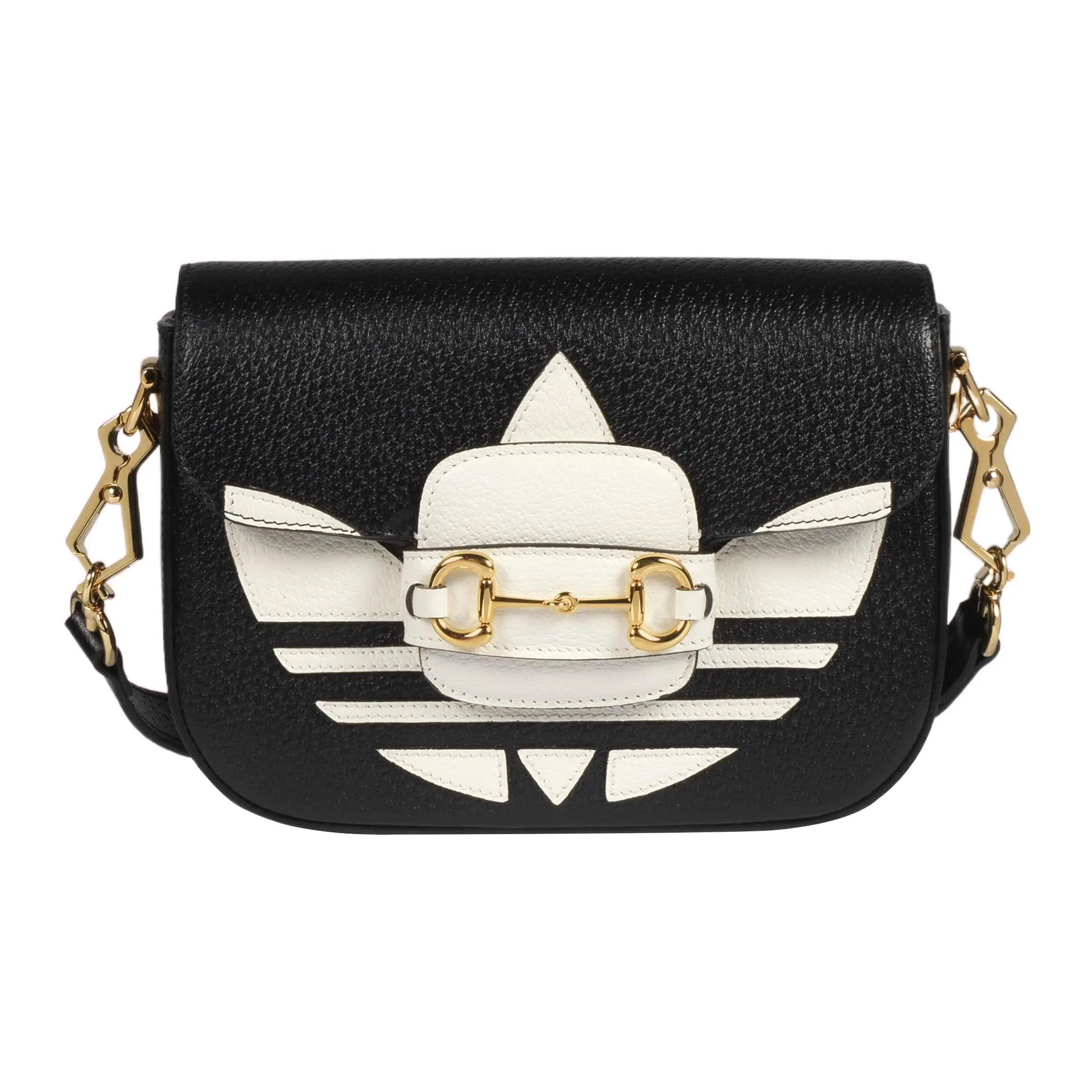 Gucci x Adidas Originals Horsebit 1955 Logo22 Mini Crossbody Bag for Men and Women, Cool Leather Style, Black