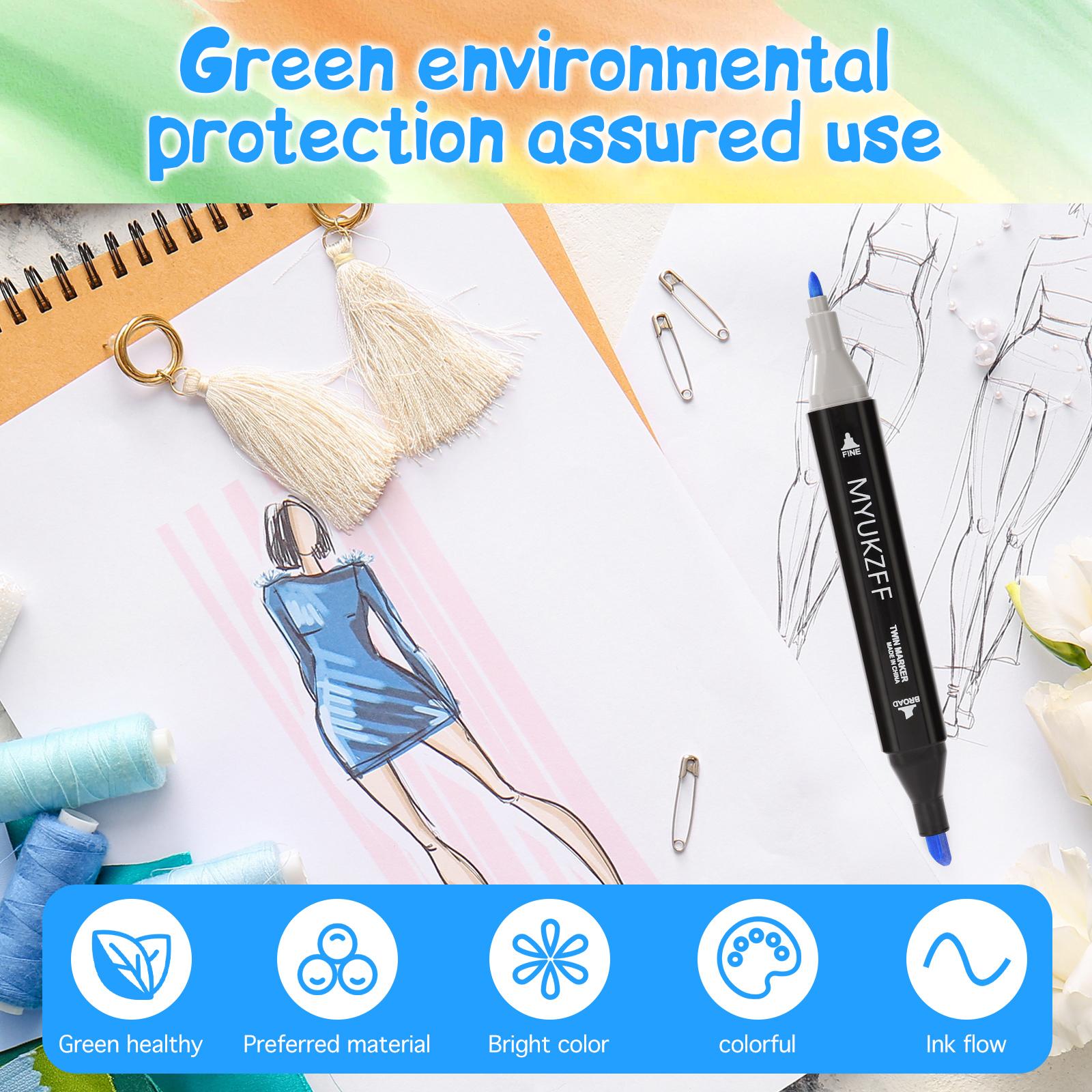 Dual Tips Alcohol Marker Pen, 36/60/80/168pcs Art Marker for Coloring Book Sketching Planner Calendar, School Supplies, Artist Bundle