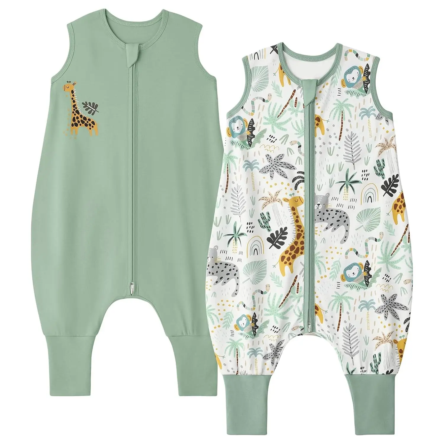 Toddler Sleep Sack with Feet 24-36 Months 100% Organic Cotton Baby Sleep Sack with Legs Toddler Wearable Blanket with 2-Way Zipper