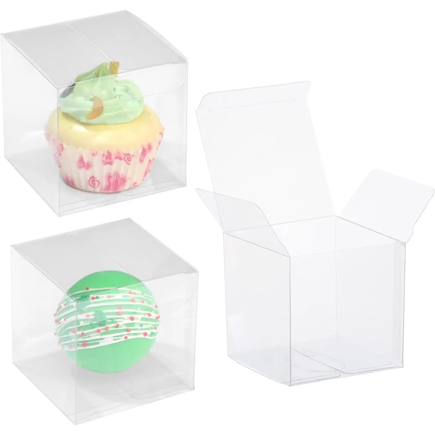 50 Pack 3x3x3 Inch Clear Hot  Bomb Boxes - Christmas & Birthday  Boxes