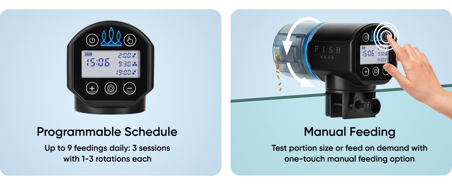 Automatic Fish Feeder For Aquarium - New Generation 2025, Auto Food Dispenser With Timer For Small Tank, Big Aquariums & Pond (Blue)