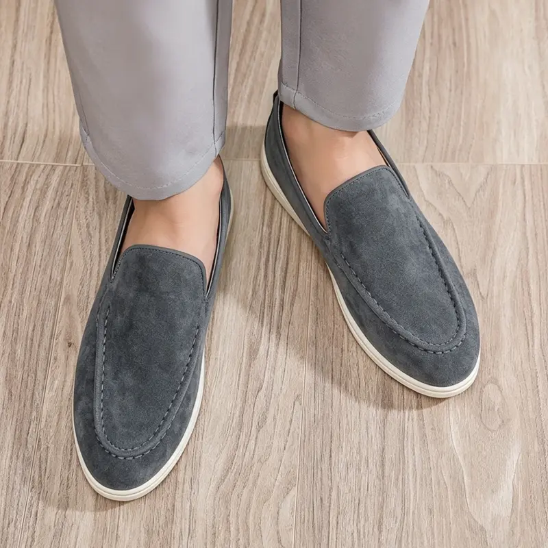 Men's Spring Summer New Lightweight Business Mid Youth Flat Heel Loafers, Thin Breathable Comfortable Home Shopping Casual Shoes