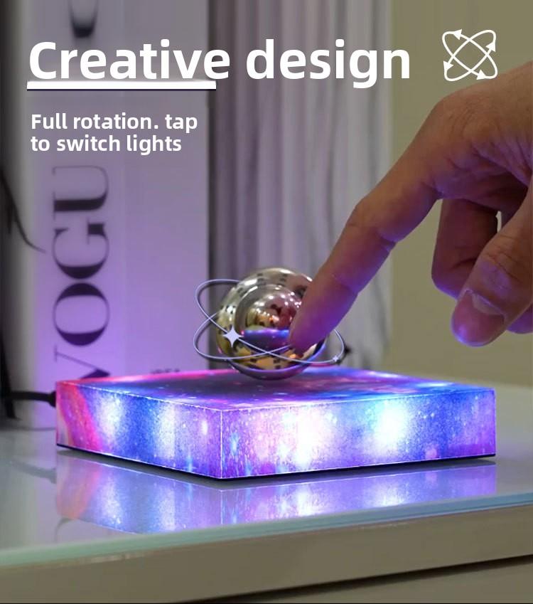 Magnetic Levitation UFO Starry Sky Lamp Gift Ornament Ambient Illumination for Home Decor and Gift Giving with Rotating Feature