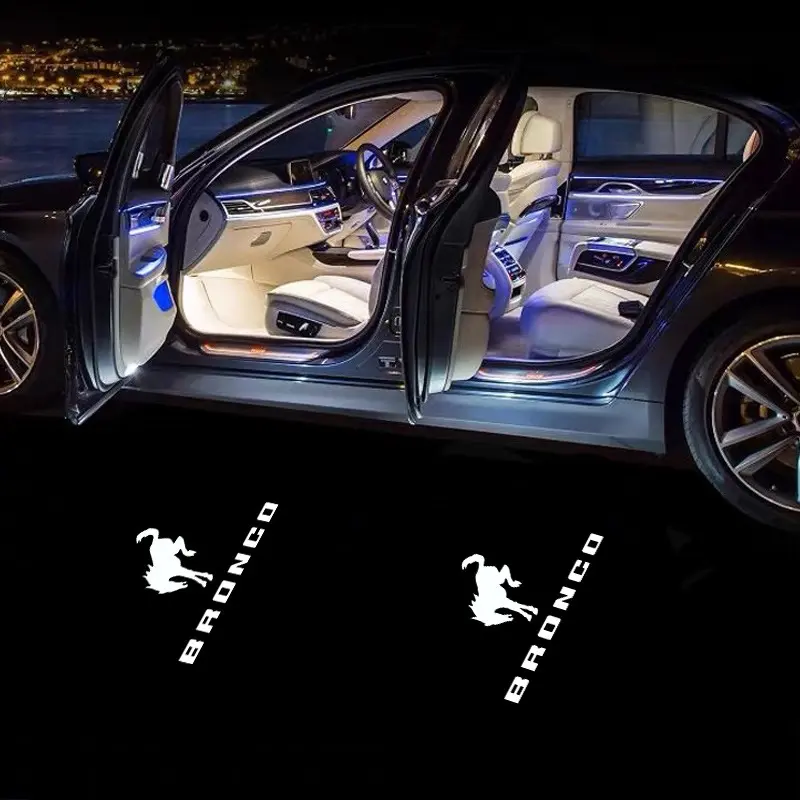 2PC Led Car Door Welcome Light Logo Shadow Projector Laser Lamp For Ford Bronco Sport ST RS STLine Focus MK2 MK3 MK4 Mustang GT SHELBY Mondeo Auto Accessories Car Door Lights