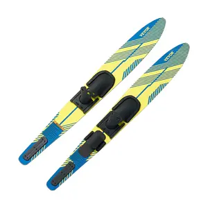 VEVOR 59" Water Skis, Adult Water Ski with X-7 Adjustable Horseshoe Bindings & Padded Rear Toe Plate, High-gloss UV Coating Waterskis  Combo for Adults Up to 300 lbs
