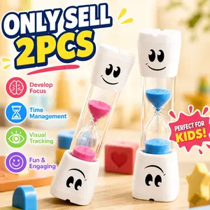 2pcs smile-shaped tooth hourglasses, available in various colors, small and cheerful little ornaments, suitable as gifts for others