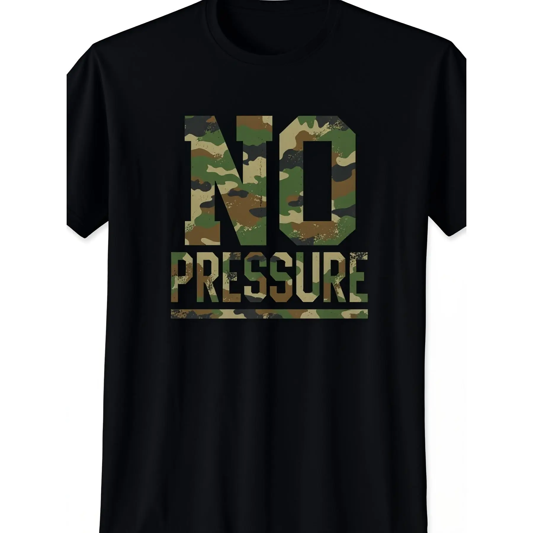 Unisex short-sleeved crew-neck T-shirt with a camouflage print—soft and breathable, suitable for casual wear, workouts, and outdoor activities; made of pure cotton, it is breathable, moisture-wicking, and feels soft and comfortable against the skin.