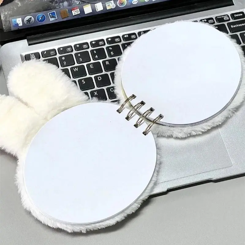 Kawaii Miffy Notebook Fluffy Bunny Head Smooth Writing Paper​ 180° Lay-Flat Multi-Functional Journal for Study/Travel Cute Gift