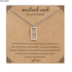 Mustard Seed Stainless Steel Necklace, Unisex Minimalist Geometric Pendant with Mirror Finish, Adjustable Tarnish-Proof Chain – Perfect Gift for Christians & Faith-Inspired Jewelry Lovers