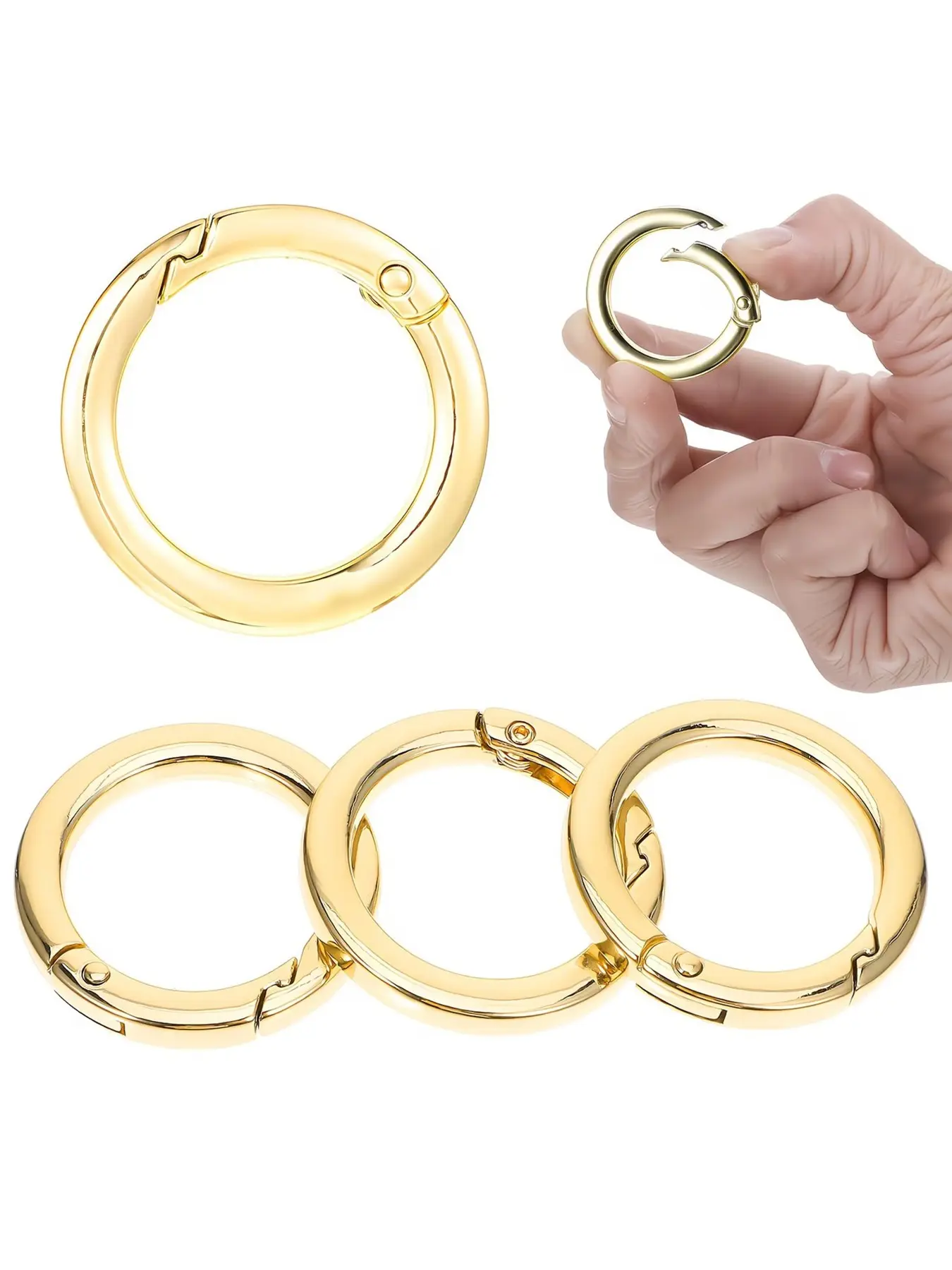 16 Durable Alloy Spring O-Rings - Suitable for Bag Buckle DIY Keychains, Bags, Wallets, and Handbag Charms, Handmade, Custom Accessories, Keychain Accessory, Wallet Accessories, DIY Wallet Making Materials