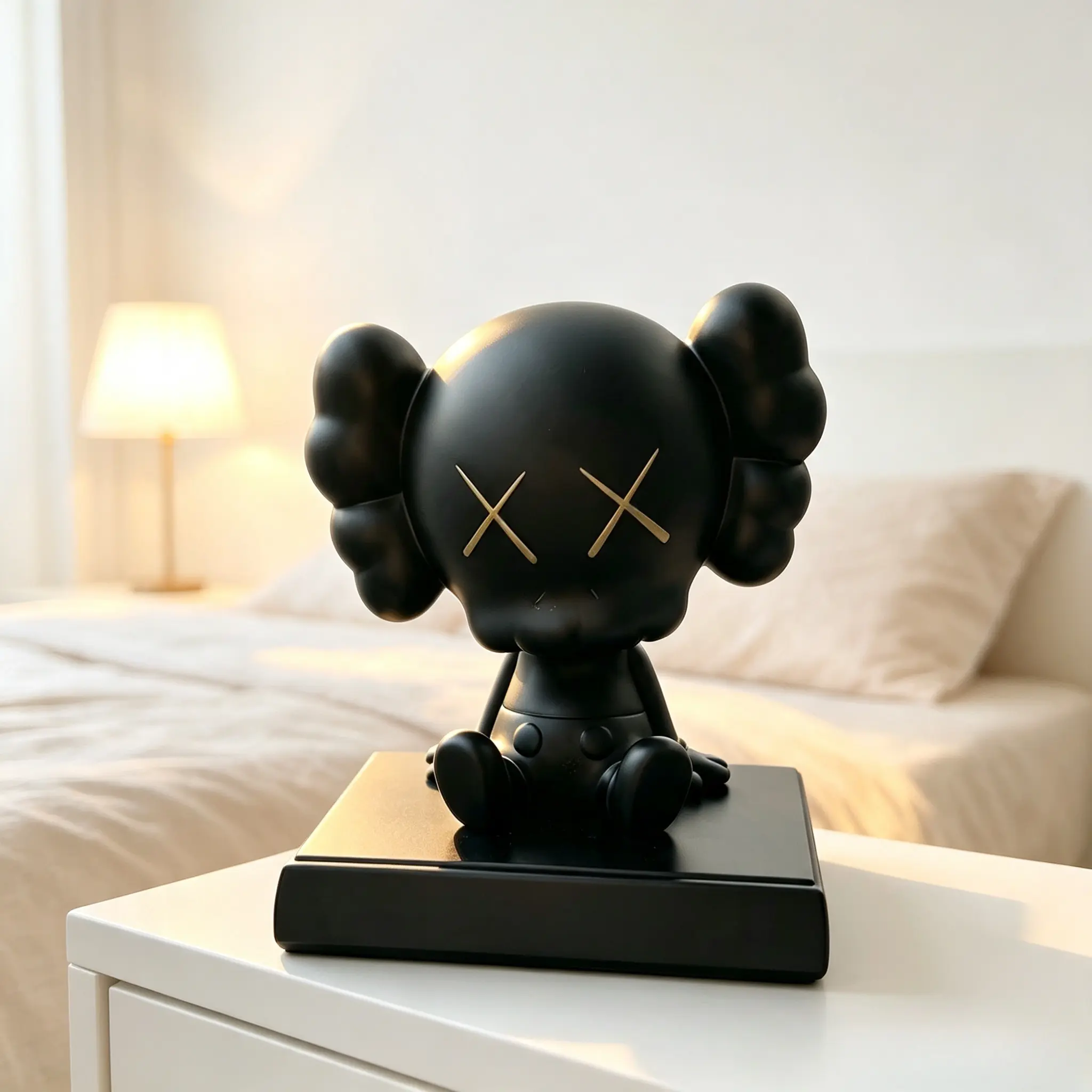 Trendy Sitting Cartoon Figure Ornament with Cross Eyes, Stylish Vehicle Dashboard Decoration & Home Room Desktop Decor, Ideal Birthday Holiday Gift