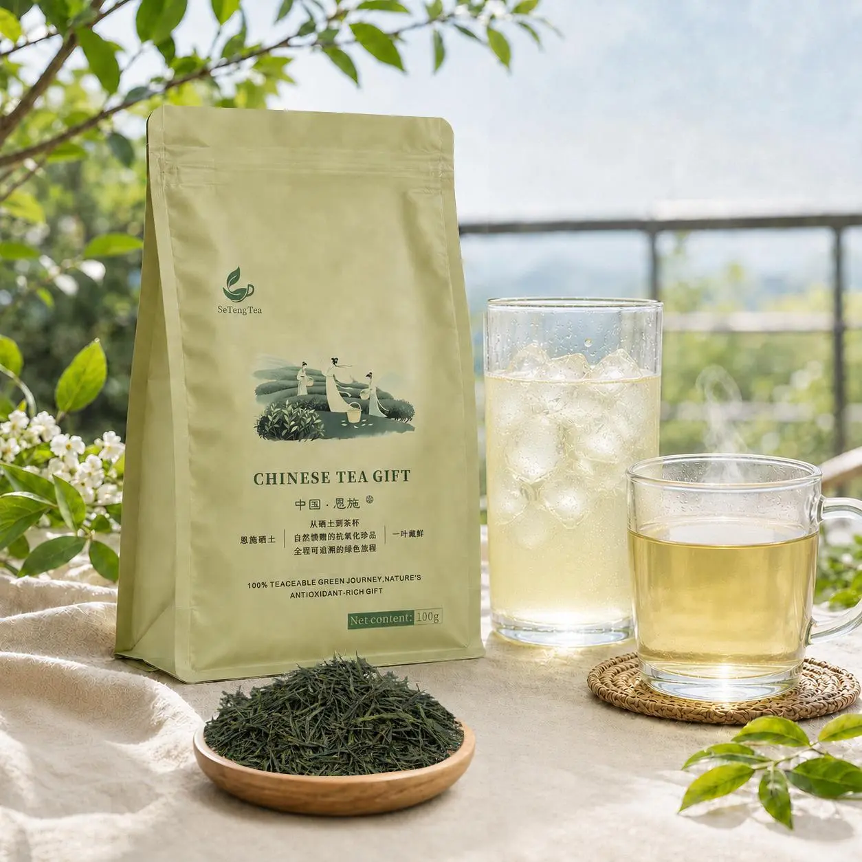 Traditional Green Tea First Harvest Tea Leaves No Additives Unsweetened Hot and Iced Tea Healthy Antioxidant-Rich Tea Elegant Gift for Tea Lovers Beverage Perfume sohochic