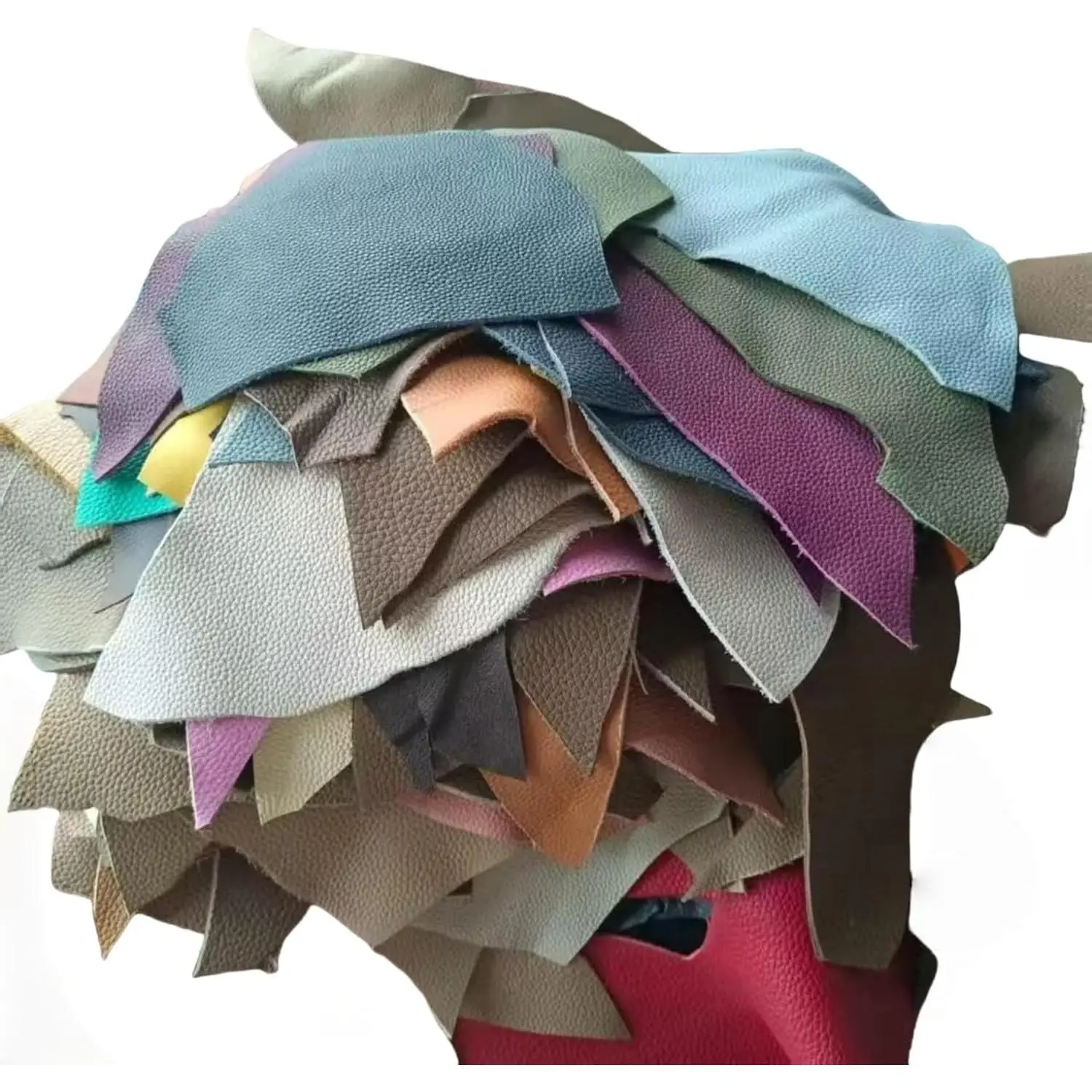 1.5-2.0mm (3.6-5 oz) Thick 500g Mixed Colors Genuine Cowhide Leather Scraps for Tools Crafts DIY Leather Crafting