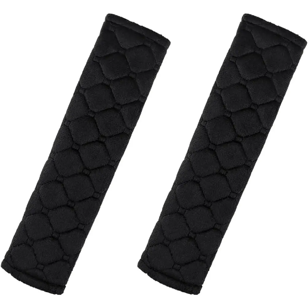 2 count  Seat Straps  Pads Soft Auto Seat Belt Cover  Safety Strap Cover Helps Protect Your  and  from Seat Belt Friction (Black)