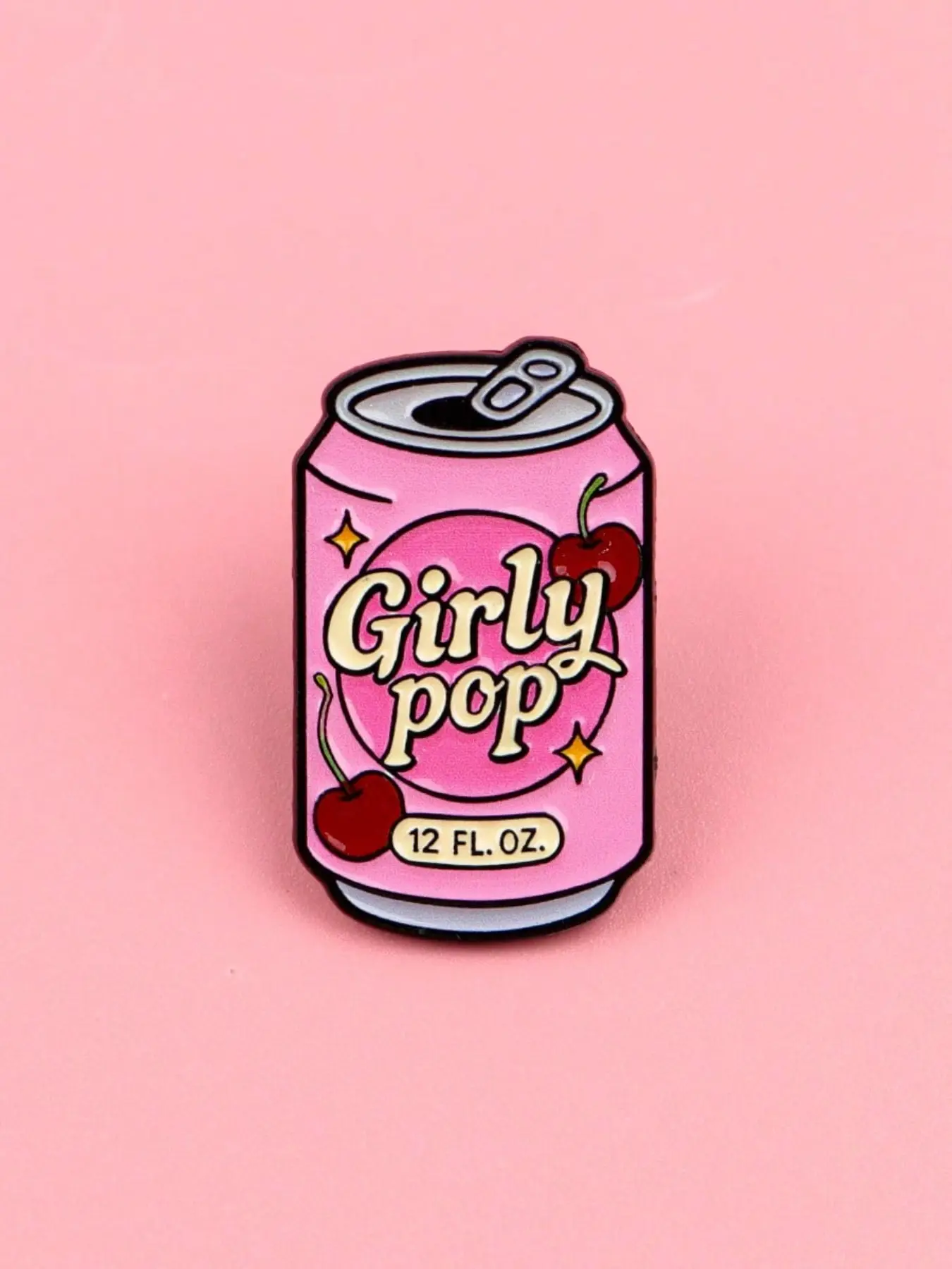 Vintage Sweetheart Steam Bottle Enamel Pin, Cute Girl Brooch, Lapel Pin, Backpack Badge, Soda Can Pin, Metal Alloy Jewelry, Graduation Gift