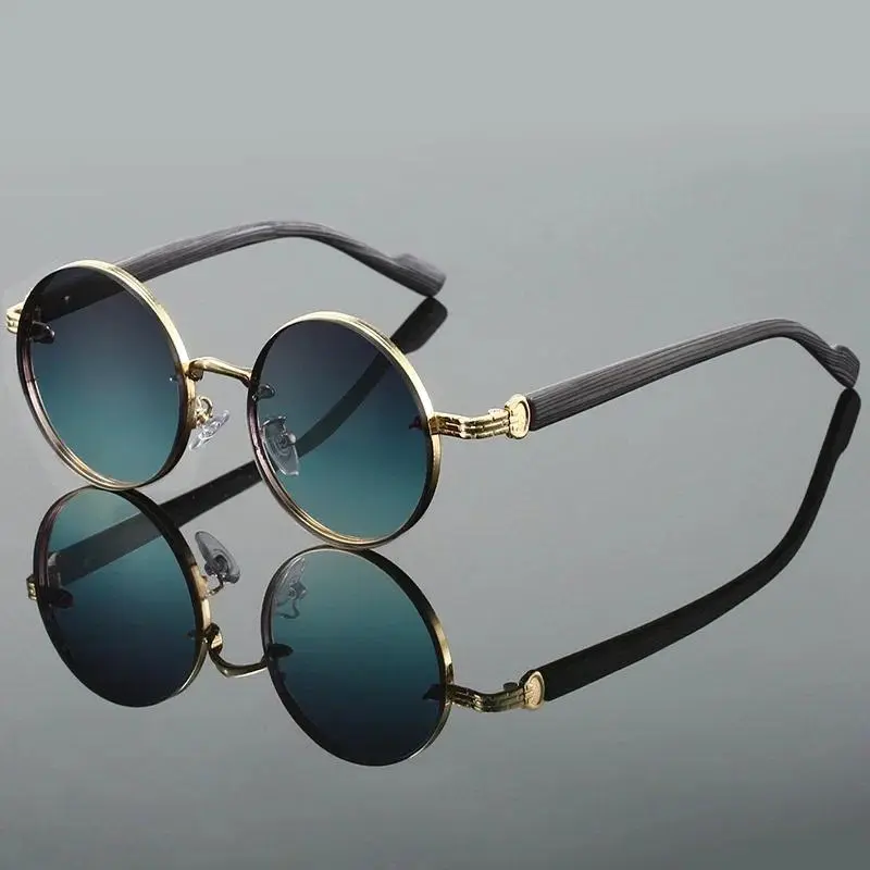 GM LUMIAS Vintage Round Sunglasses 2025 Fashion Classic Gradient Outdoor Shades Trendy Luxury Brand Design Metal Rim Sun Glasses