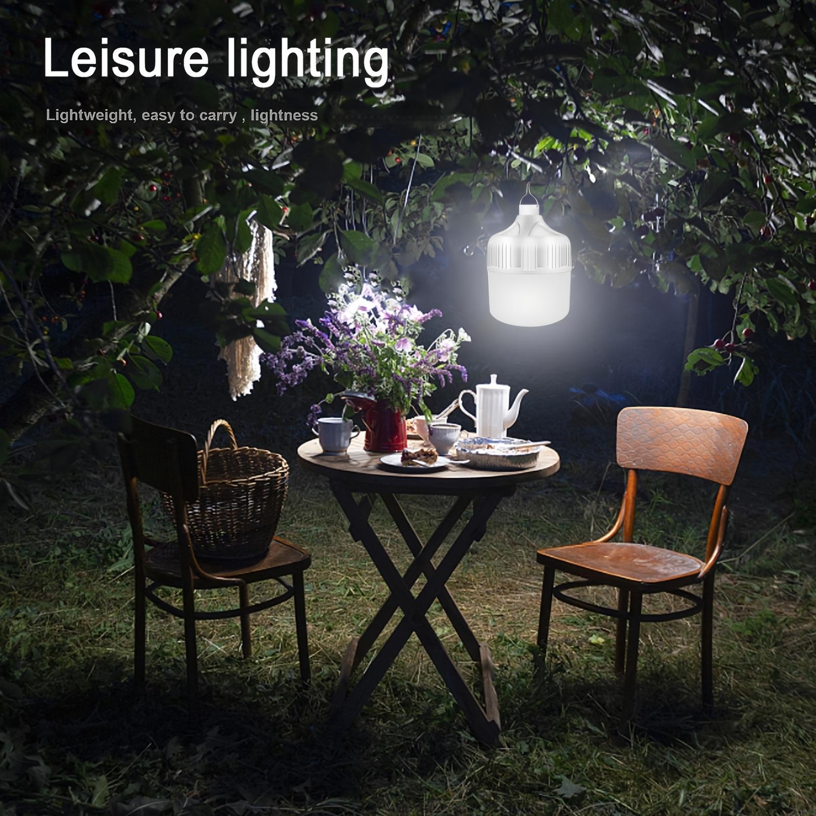 1 USB-Rechargeable LED Bulb - Portable Flashlight & Night Light with Hook, High Brightness, Low Voltage for /Camping/Emergency, USB- Light Suitable for Outdoor, Parties, Gifts