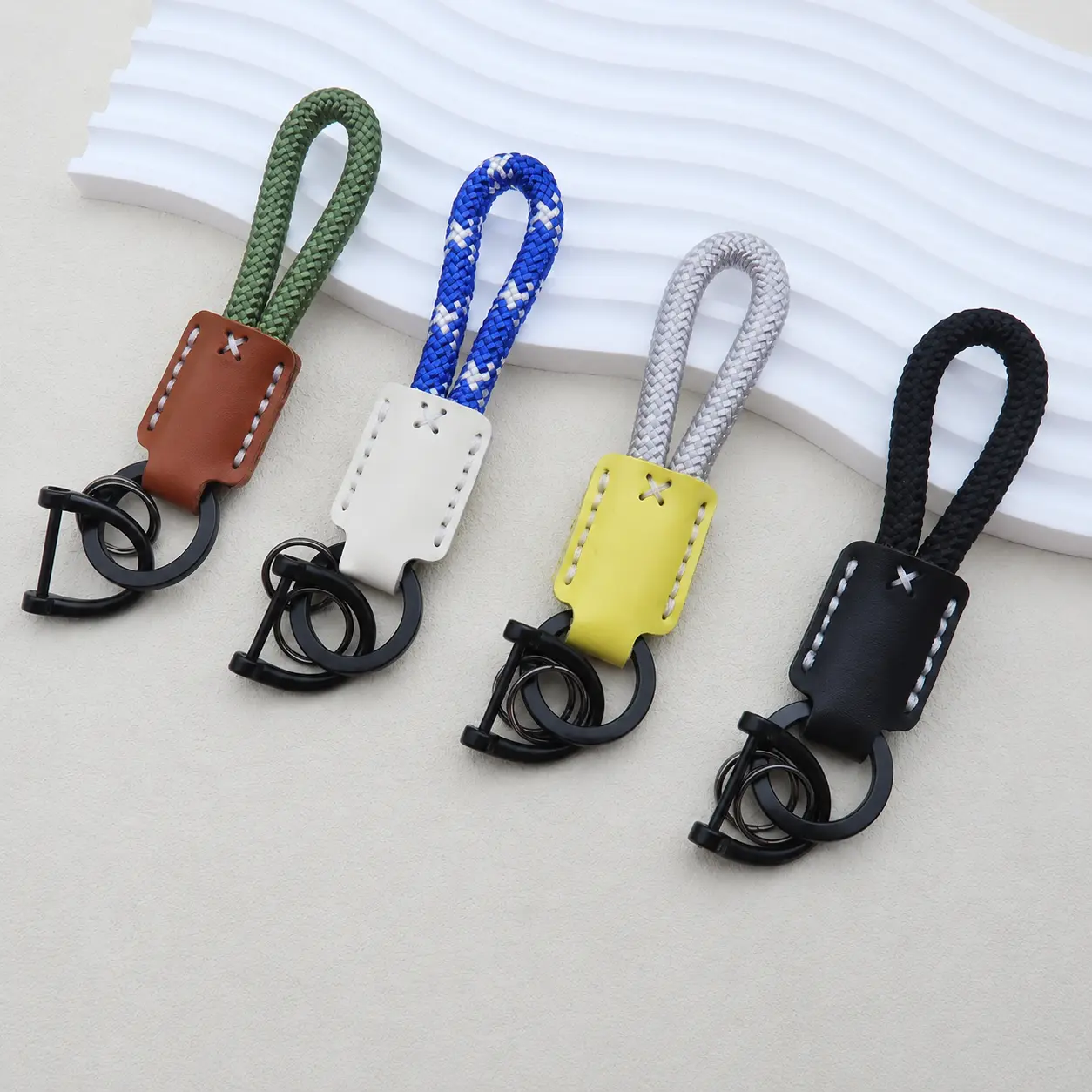 Handcrafted Genuine Leather Keychain with Custom Embossing Option – Durable, Slim Design for Car Keys, Office or Daily Use – Soft Touch Finish, Tangle-Free Loop, Ideal for Personalized Gifts or Branding